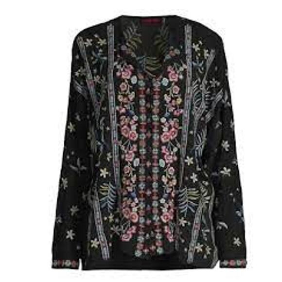 Johnny Was Striped Garden Blouse L - Picture 4 of 5